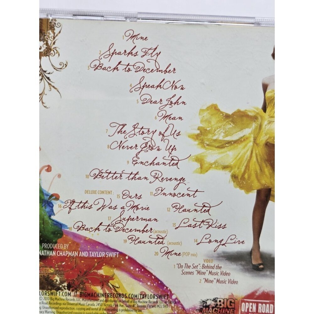 Speak Now by Taylor Swift (CD, 2010, 2 Discs, Big Machine Records)- Flawed Case - Picture 2 of 10